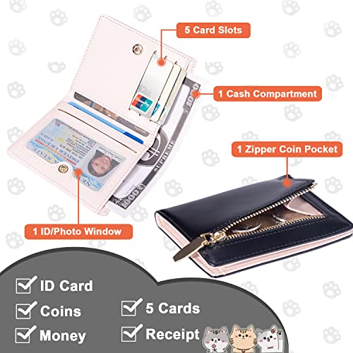 Sunwel Fashion Cute Zipper Wallets Kawaii Cat Wallet Small Kitten Credit Card Change ID Window for Women Girls (BLACK)3