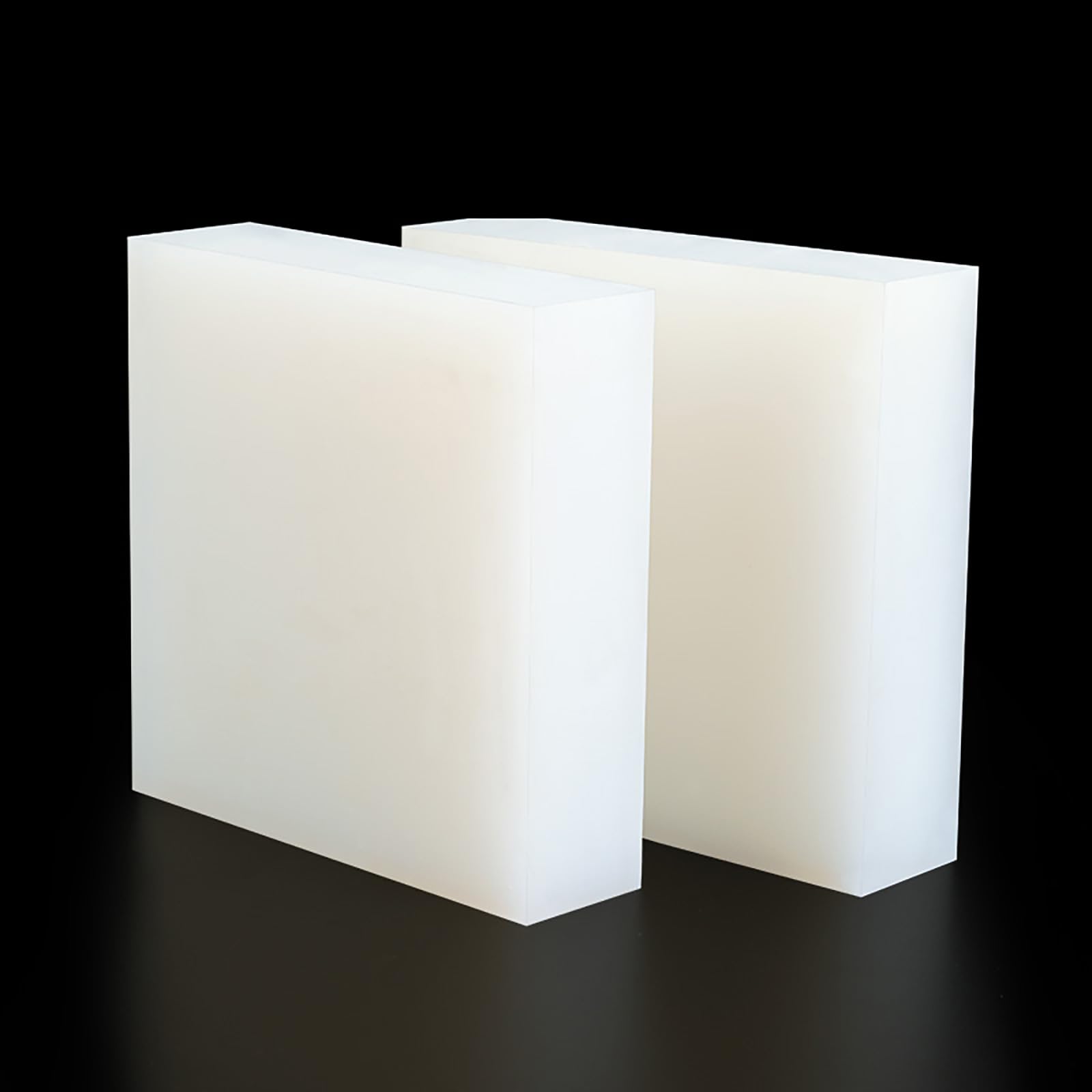 Almohadillas de Silicona Blancas (Paquete de 2), 120 mm x 120 mm, Grosor de 12 mm a 50 mm, Antideslizantes y amortiguadoras, for Muebles, maquinaria y electrónica, 30 mm.(30mm)