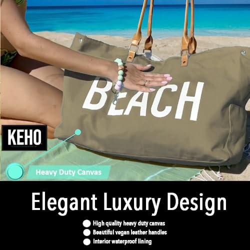 Image of Keho Waterproof Beach Bag with Pockets For Women (Sandproof)
