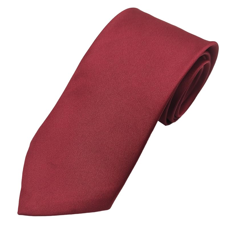 Classic Slik Formal Free Size Microfiber Necktie with a Box for Men -Glossy Maroon Solid-picture-47