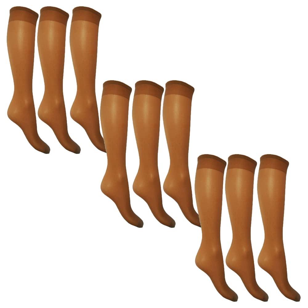 Undercover 15 Denier Sheer Knee Highs Natural 9 Pairs (3 Packs)
