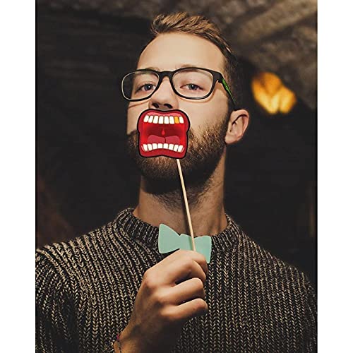 Movie Night Photo-Booth Props – 60-Pack Party Selfie Photo Props Accessories, Birthday Party Supplies On Bamboo Sticks, Assorted Designs #TOP2