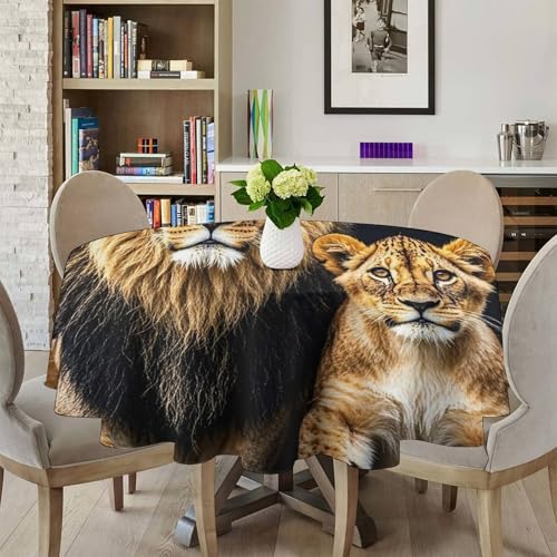 Nappe lion anti-tache carrée en polyester lavable pour table de cuisine propre - 5