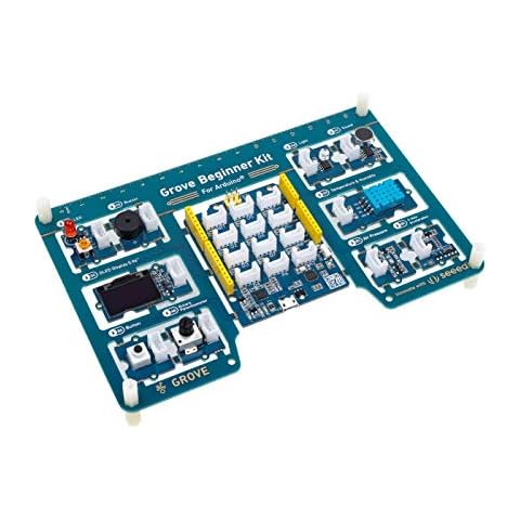 seeed studio Grove Beginner Kit for Arduino, Arduino Starter Kit All-in-one for STEAM Teaching, Arduino UNO Compatible Board with 10 Sensors and 12 Projects with Free Course. Cover