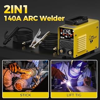 haxiaoer Saldatrice Inverter 230V Kit Completo - 2 in 1 140A MMA Lift TIG Saldatrice Electtrodo con saldatrice ad arco digitale Smart LCD Display Inverter, IGBT, 10 Fili di saldatura