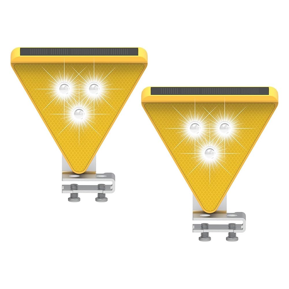 Luz de advertencia solar intermitente para una entrada de vehículos segura y señalizada