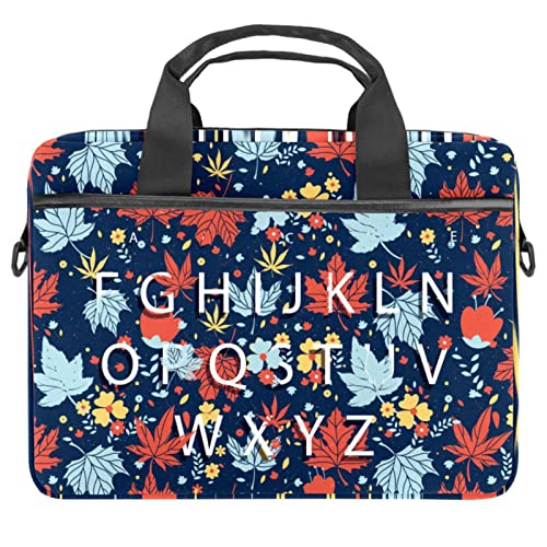 Sac ordinateur 13 à 14 pouces multicolore à motif alphabet avec bandoulière