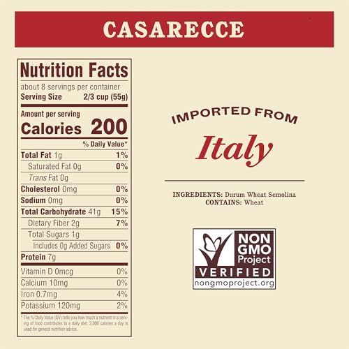 Image of Rao's Homemade Casarecce Pasta, 16oz, Traditionally Crafted, Premium Quality, From Durum Semolina Flour, Traditional Bronze Die Cut, Imported from Italy (Pack of 2)
