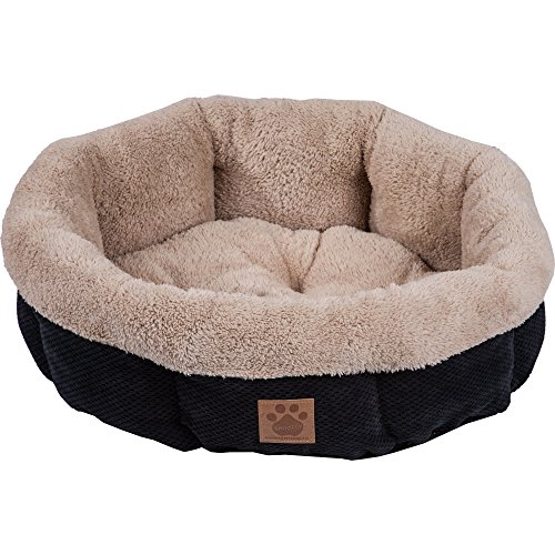 Precision Pet SnooZZy Mod Chic Round Shearling Bed, Black