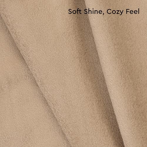 Image of Encasa XO Velvet Throw Pillow Covers 16x16 in (40x40 cm) - Beige - No Inserts, Pack of 2 Cases | Solid Plain Dyed Soft & Smooth, Square Decorative Cushion Covers for Living & Bedroom