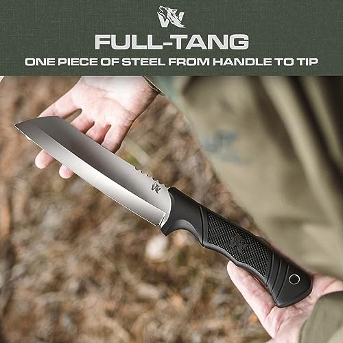 Image of ODENWOLF W Machete - Survival Machete Full Tang with Sheath - Strong D2 Steel Knife Machete for Cutting Trees, for Yard Work, and for Bushcrafting and Big Tactical Knife with TPE-Handle