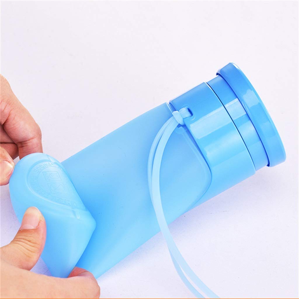 Faltbare Wasserflasche, Hohe Temperaturbeständigkeit Tragbar Erwachsenes Kind Sportschale Outdoor-Fitness-Ausflug (2 Farben)