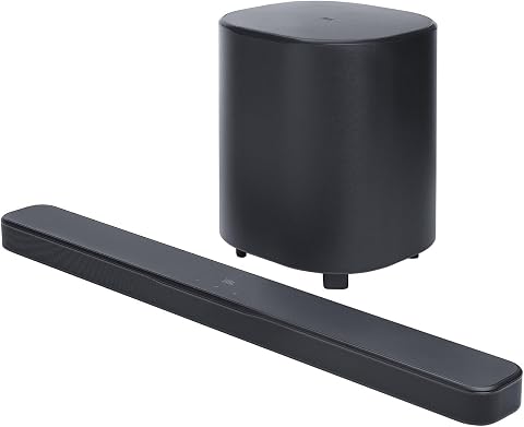 Soundbar JBL Bar 500 MK2 preta com subwoofer sem fio de 10 polegadas