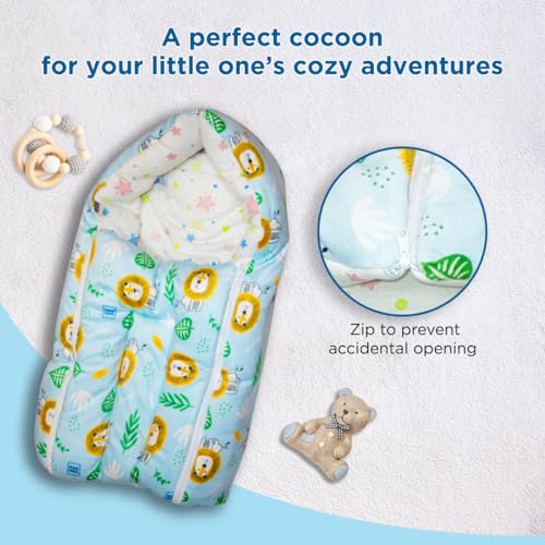 Image of Mee Mee 3 in 1 Baby Carry Nest Sleeping Bag & Mattress (Blue)