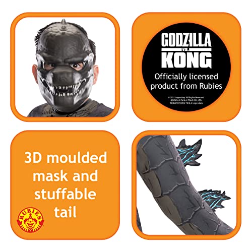 Rubies Official Godzilla vs Kong, Kids Unisex Godzilla Deluxe Costume ...