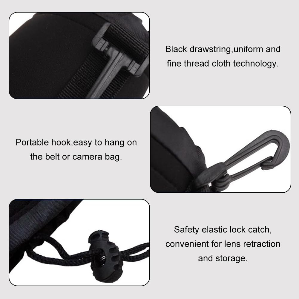 Sacchetti Lenti, Custodia per Obiettivo, Borsa Spessa Imbottita, Porta Obiettivi Fotografici, Custodia Protettiva In Neoprene, M L, 2 Pezzi