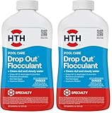 HTH Pool Flocculant Liquid | Clears Cloudy Water | Fast-Acting | 32 Fl Oz | Pack of 2