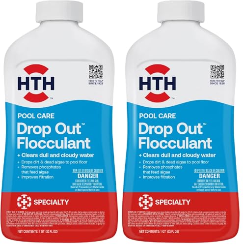Image of HTH Pool Flocculant Liquid | Clears Cloudy Water | Fast-Acting | 32 Fl Oz | Pack of 2