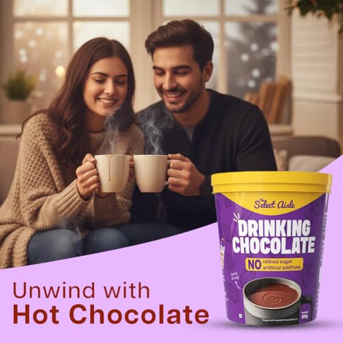 Image of The Select Aisle Drinking Chocolate (Hot Chocolate) Mix 200g | Cocoa Powder Blend for Hot & Cold Chocolate Drinks | Jaggery Sweetened | No Preservatives