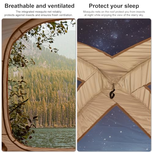 Image of Inflatable Camping Tent,2 /4 /6 /8 Person Glamping Inflatable Tents with Awning, Quick Setup Blow Up Tents with Pump, Waterproof Oxford Inflatable House for Camping, Air Glamping Hot Tents for Adult