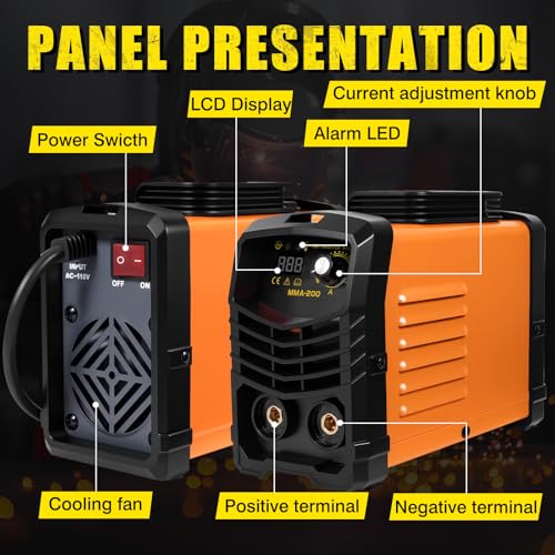 Image of Portable 200A Stick Welding Machine (110V) - Clearance! Includes 25 Rods, IGBT Inverter Tech, Hot Start & Anti-Stick, Synergic Control for DIY Projects and Home Fixes- Only $39.99
