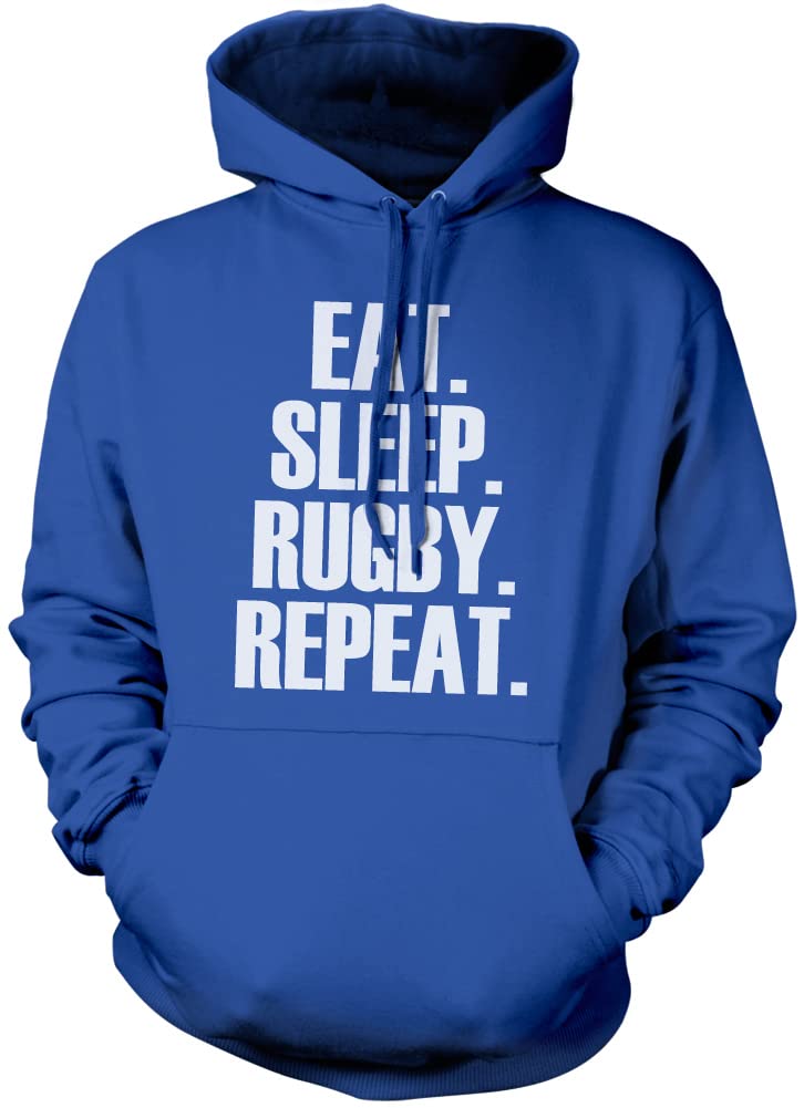 Eat Sleep Rugby Repeat Player Training Unisex Hoodie - Blue X-Large