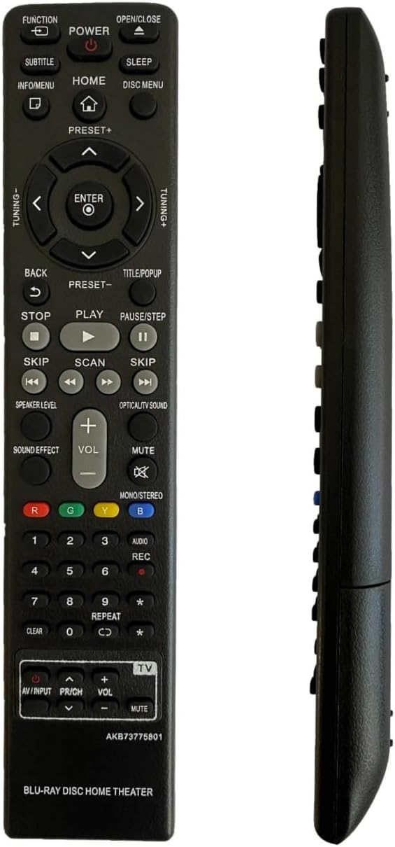 AKB73775801 Blu-Ray/Home Theater System Remote Control, Compatible for LG Blu-Ray/Home Theater System, Wireless Range 5-10m, Replace Part Number: BH5140, BH5140S, BH5140SF0, BH6430