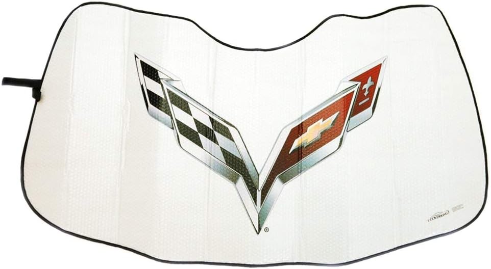 Corvette Windshield Sunshade - Folding Insulated Shade Silver : 2014 - 2019 C7 Stingray, Z06, Grand Sport Corvettes