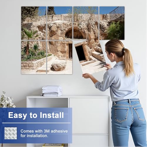 8 Pack Paneles Acústicos Art Garden Tomb Jerusalem Auto-adhesivos Decorativos Paneles Absorbentes de Sonido 48"x32" para Oficina Hogar Estudio miniatura 7