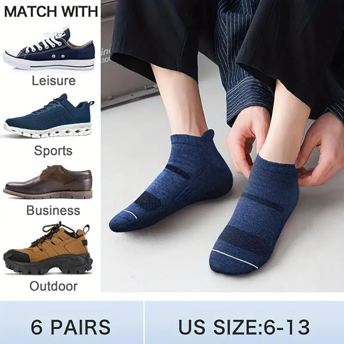 Image of UNAAR SMARTY Ankle Socks Pack of 5 | Cotton Blend Breathable Moisture-Wicking Fabric | Soft Grip Free Size Stretch Fit Socks for Men | Ideal for Gym, Sports, Walking, Running