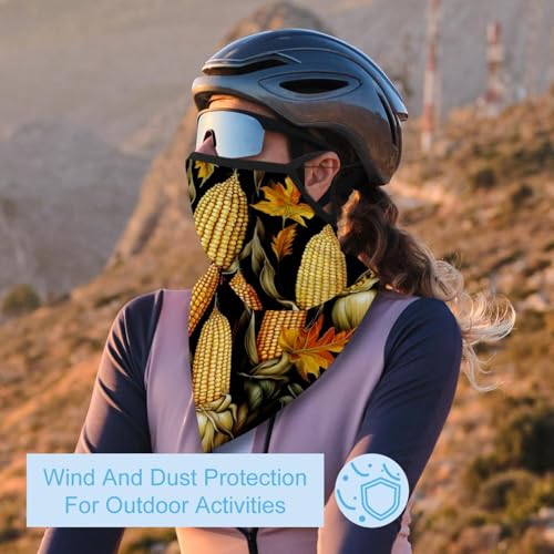 4 Pieces Thanksgiving Corn Neck Gaiter Bandana Face Mask, Sun Cooling Scarf Gator Cover Head for Men Women2