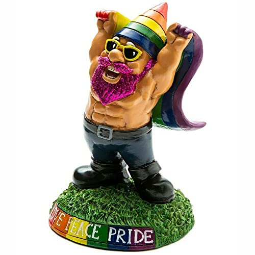 BigMouth Inc. Pride Garden Gnome 9 inch - Funny Outdoor Gnomes - Weather-Proof Lawn Gnome, Yard Gnome, Porch Gnome - Novelty Gnome Statue for Garden Gnome Decor - Funny Gag Gift, Cute Garden Gift