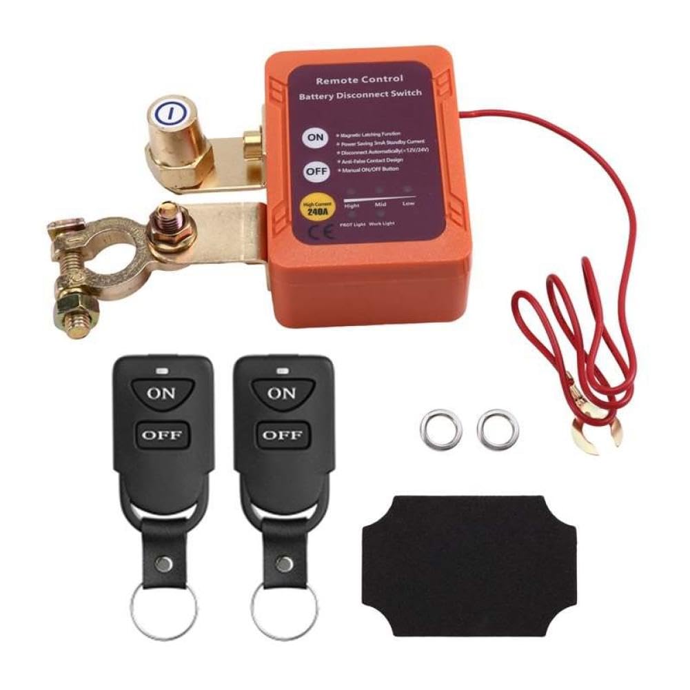 24V 12V 240A Remote Control Disconnect Switch Compatible with Car Power Off Systems