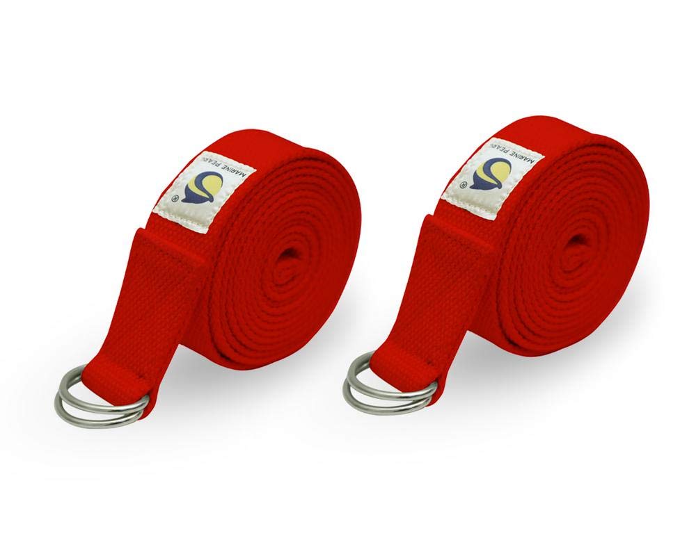Marine Pearl 8ft Set of 2 Heavy Duty Yoga Strap - Many Stylish Colors, Best for Daily Stretchng, Yoga Pilates, Physical Therapy, Fitness(Red) (B07T2SGPNR) Amazon Price History, Amazon Price Tracker