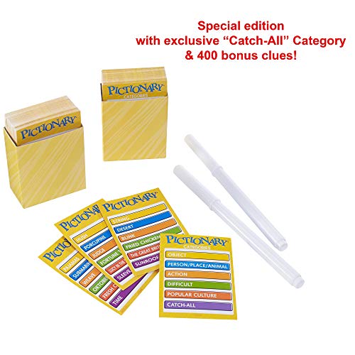 Pictionary Quick Drawing Board & Guessing Game for Family, Kids, Teens & Adults, with Dry Erase