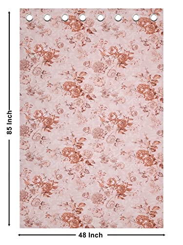 Image of LINENWALAS Cotton Curtains for Long Door Set of 2, Linen Textured Doors Curtains for Home Decor, Hangs Elegantly with Eyelet Rings (4.5ft x 6 ft,) Pink Rose