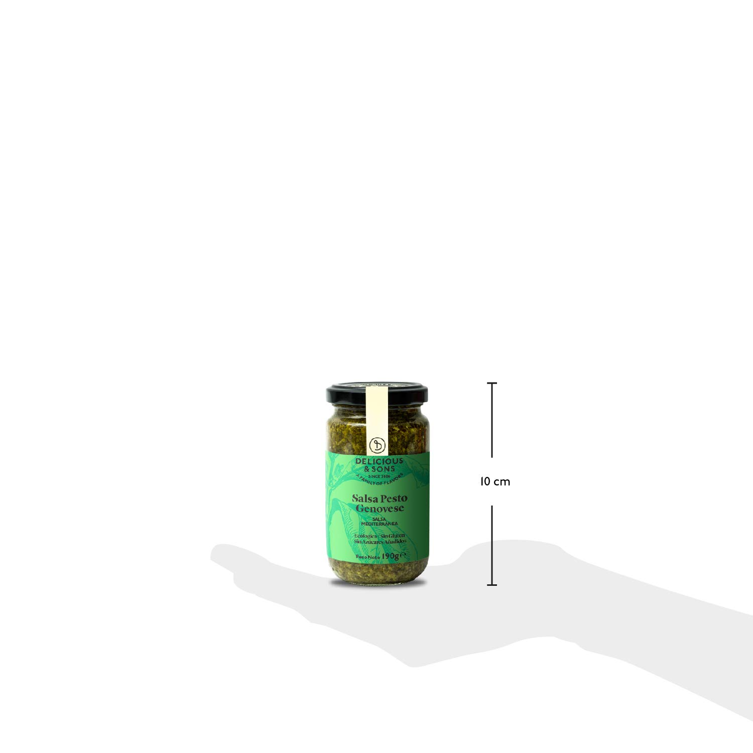Delicious & Sons Salsa Pesto Genovese Italiana Ecológica 190g Pack 3 Sin Gluten