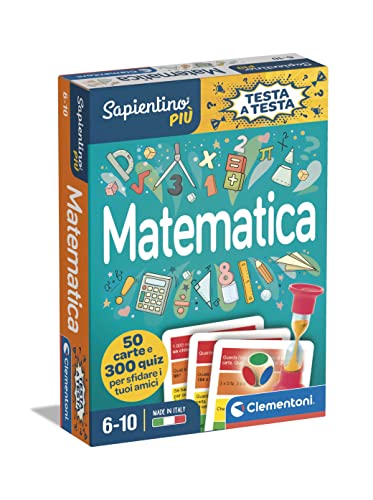 Clementoni Sapientino più - Matematica, 300 Quiz e 50 Cards Educative per Bambini 6-10 Anni, Impara Numeri e Operazioni, Made in Italy, Lingua Italiana, 16440