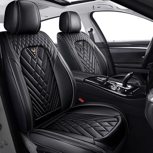 Car Seat Covers for Audi S5 2008-2026, Premium Nappa Leather Car Seat Covers, Airbag Compatible & Anti-Slip Car Seat Covers Sets(2 Seats/Black)