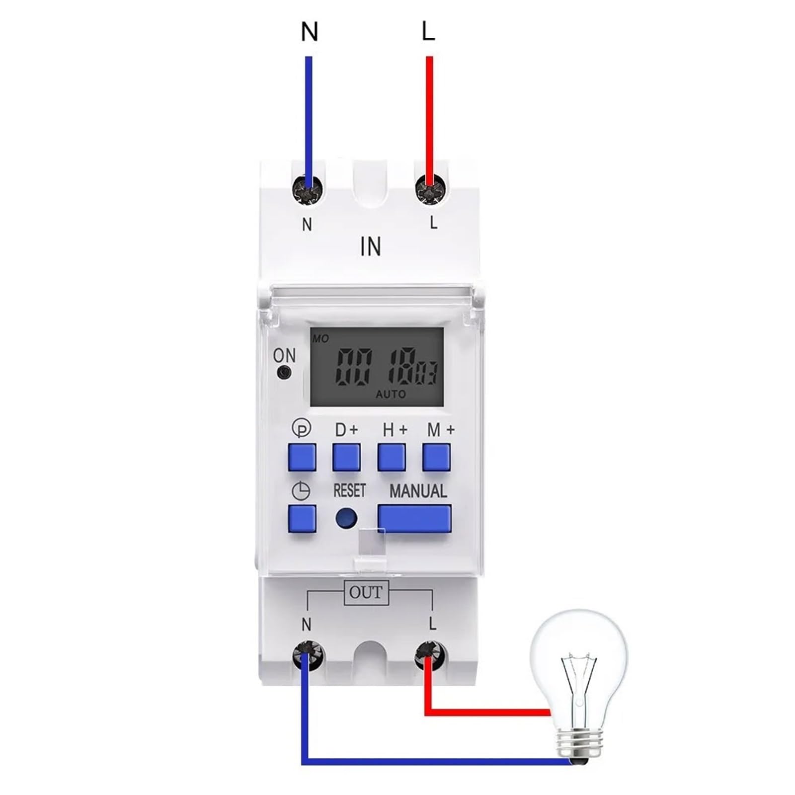 AC 220 V 230 V 12 V 24 V 48 V 16 A jednofazowy programowalny cyfrowy przekaźnik czasowy 1 szt. (12 V AC DC)