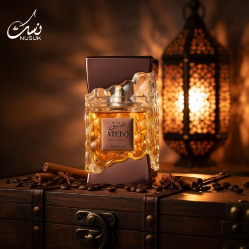 Image of Nusuk Ateeq Extrait de Parfum For Men & Women -100ml II Luxury Fragrance in Crystal-Cut Glass Bottle II