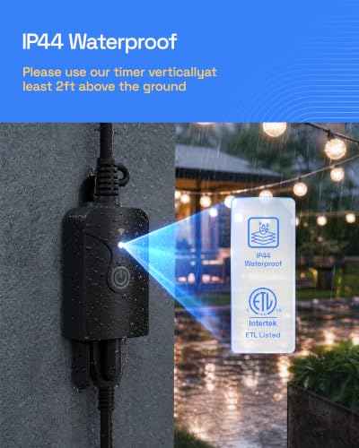 Image of HBN Rugged Outdoor Smart WiFi Plug with Timer Only for Alexa and Google Assistant 2.4GHz Network