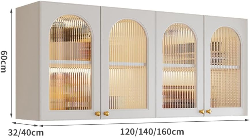 Wall Cabinet with Doors for Kitchen Walls Cabinets Storage, Wall Mounted Kitchen Cabinets with Doors and Shelves, Wall Mount Cabinets for Kitchen Garage Laundry Room Organizer,White-120 * 40 * 60