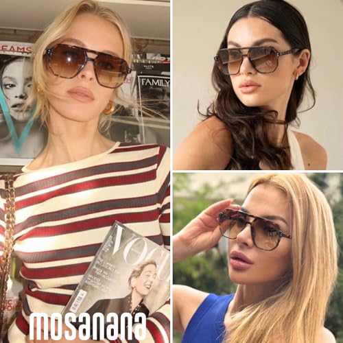 Image of mosanana Oversized Aviator Sunglasses for Women with Polarized Lens MS52243