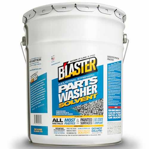 B’laster Parts Washer – Parts Cleaner Solvent – High Flashpoint Formula Cleans Oil, Grease & Grime, No Residue, Works on Metals, Most Plastics & Painted Surfaces – 5‑Gallon