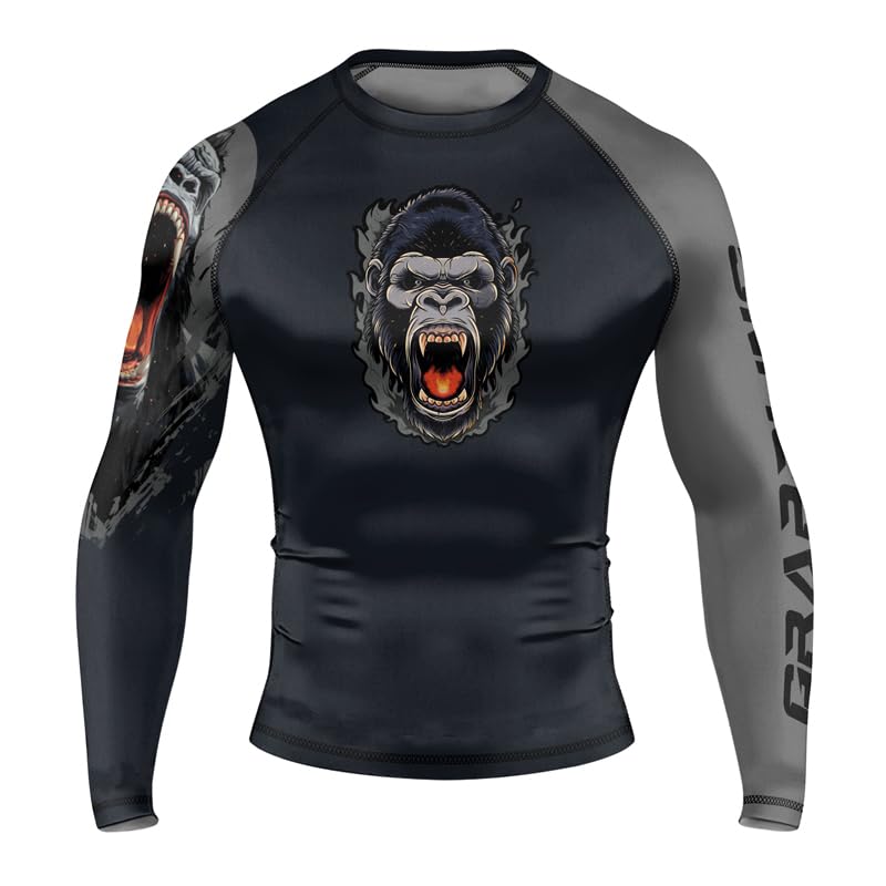 Gorilla Long Sleeve Compression Shirt Rash Guard – Premium Training Gear for BJJ Jiu Jitsu MMA Grappling Workouts2