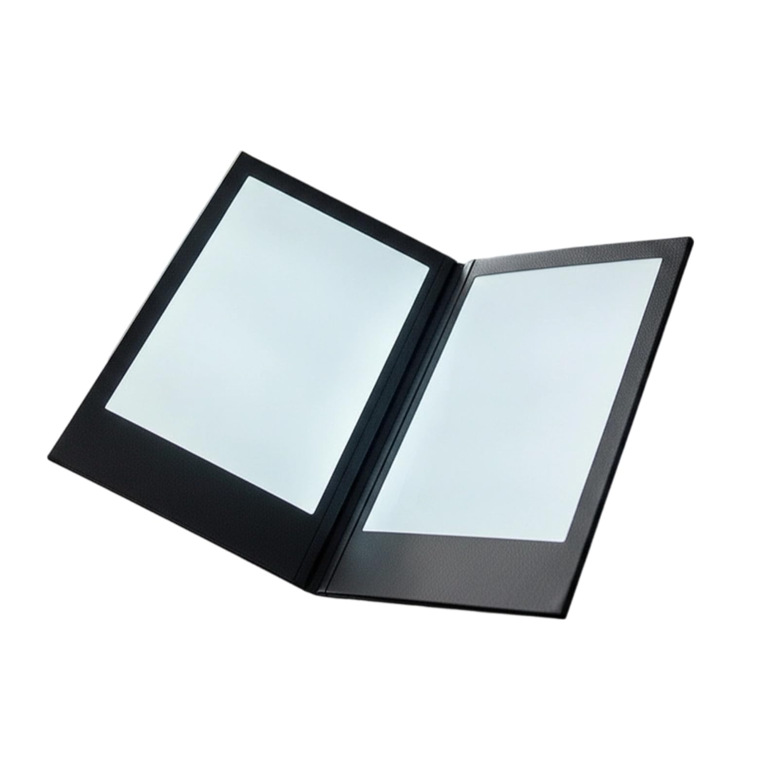 HuadaXtai Menú Iluminado Carpeta Portamenú Cubierta LED Carpeta de Carta Soporte de Mesa con Paneles Luminosos para Lectura Fácil, Blanco, Dos Páginas, Dos Caras Luminosas Tamaño A4