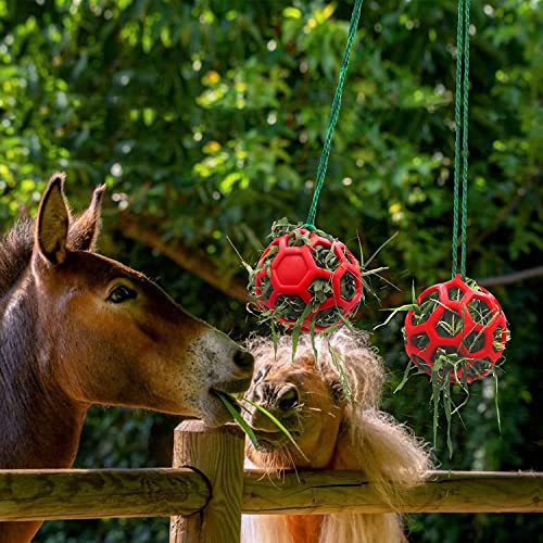 Pferde Leckerli Ball,Forreen 3 Stück Futterspielball Pferd Hängende Heu-Futterstation Gummi Heu-Futterspender Multifunktional Pferdeball für Pferde Ziegen Schafe Stressabbau