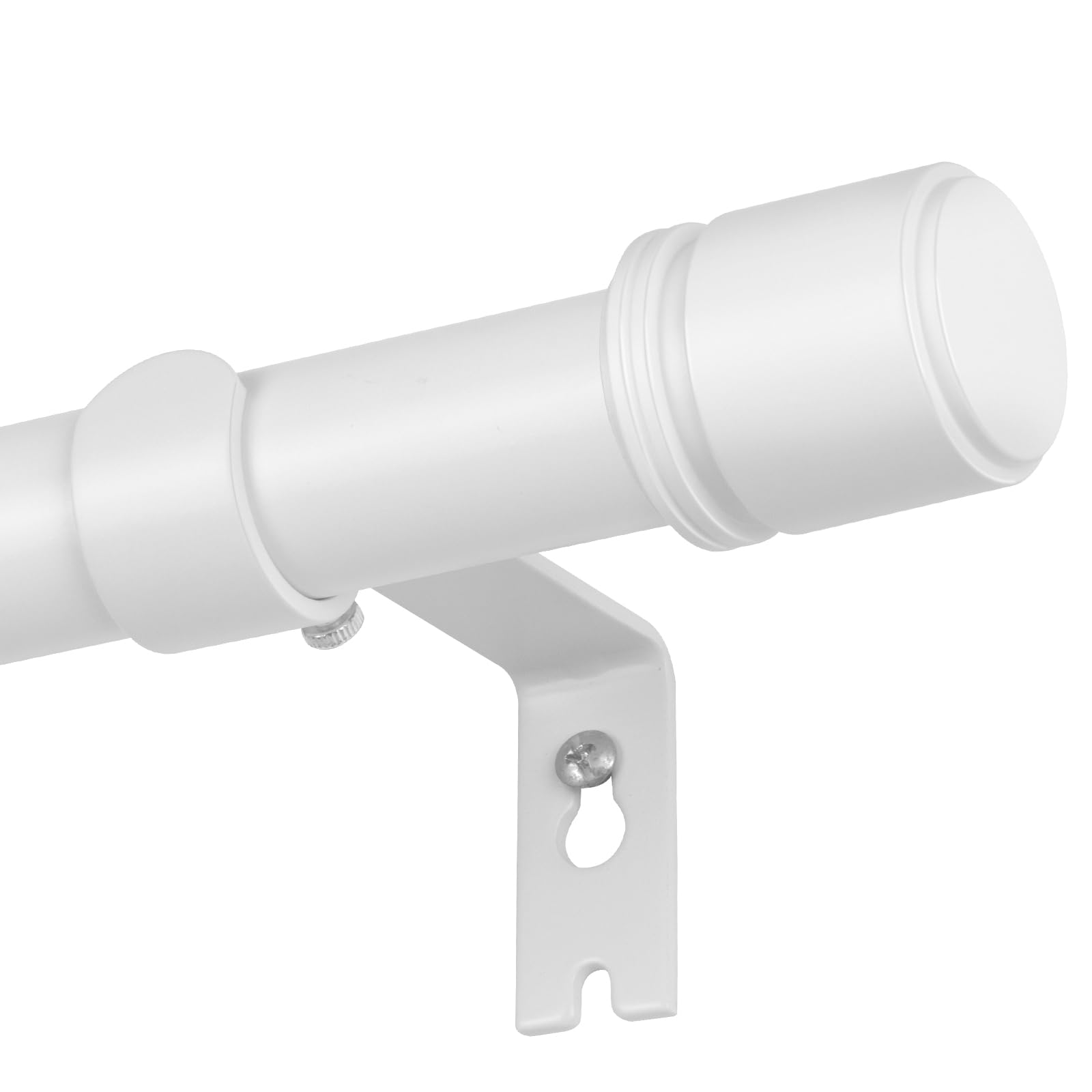 BOLITE White Extendable Curtain Poles 80-305 cm, 25 mm Metal Curtain Pole