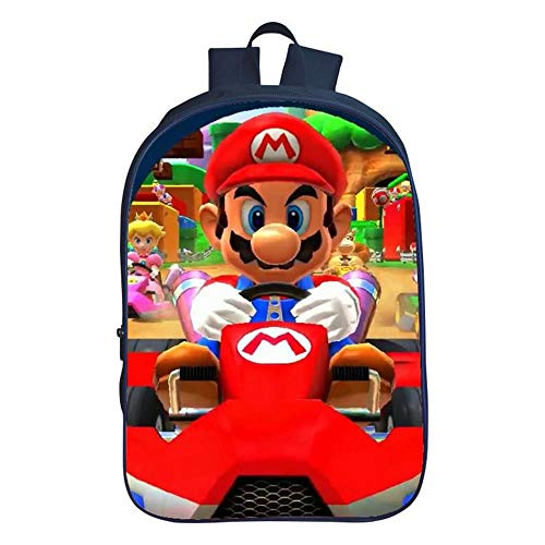 QWEIAS Mochila para niños - Super Mario Bros 3D Toddler Kids Mochila Escolar para niños pequeños - 16 Pulgadas Rucksack para 3-12 años  Regalo D